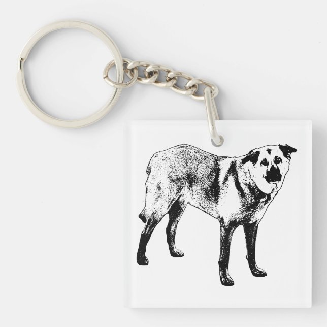 bright trail charm, tibetan mix key ring (Front)