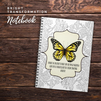 Bright Transformation Yellow Butterfly  Notebook