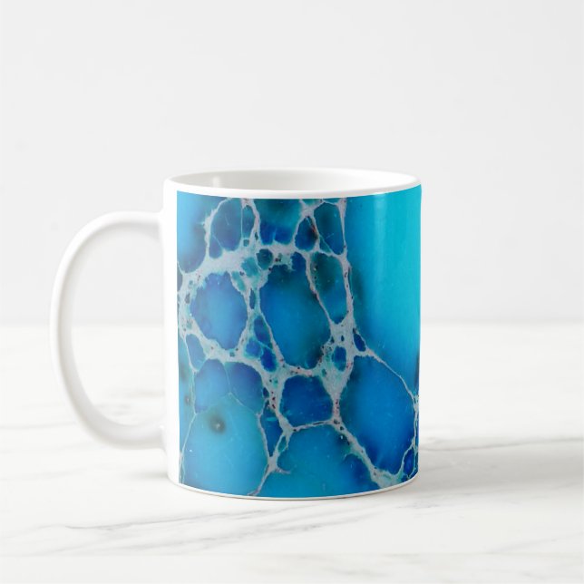 Bright Tropical Blue Healing Jasper Stone Coffee Mug (Left)