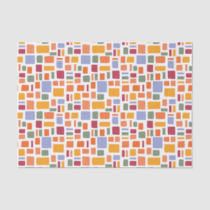 Bright Tropical Colours Wonky Squares & Rectangles Tissue Paper