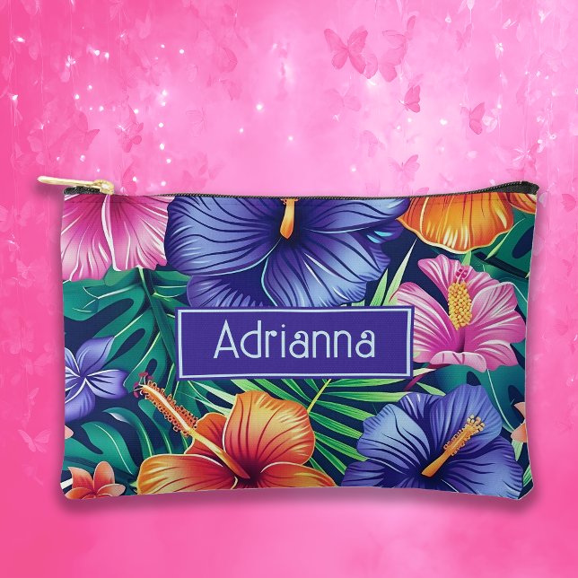 Bright Tropical Floral  Accessory Pouch (Creator Uploaded)