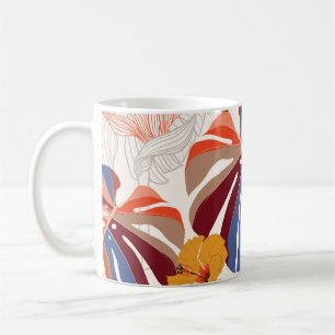 Bright Tropical Floral Hand Drawn Coffee Mug