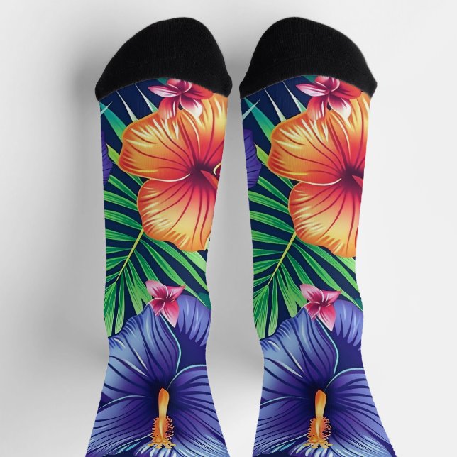 Bright Tropical Floral  Socks (Top)