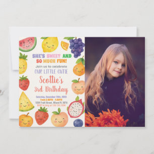 Bright Tropical Fruit Birthday Invitation