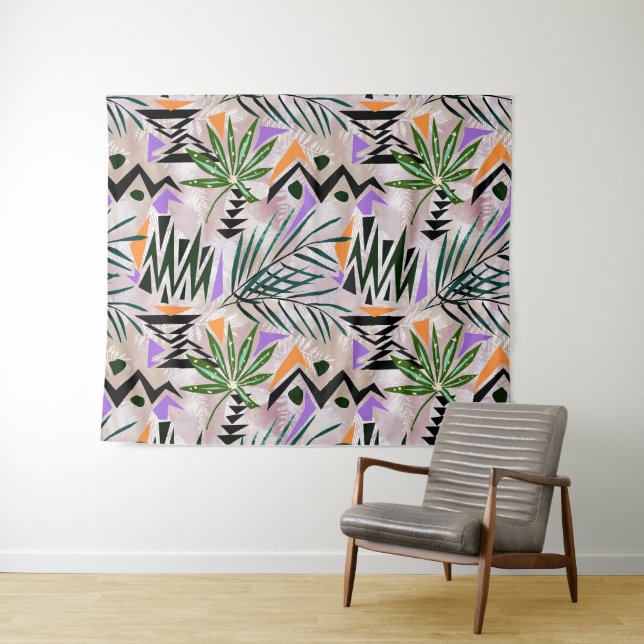 Bright tropical Hawaiian illustration, Tapestry (In Situ (Horizontal))