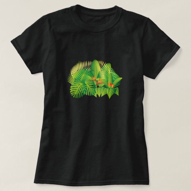 Bright tropical leaves T-Shirt (Design Front)