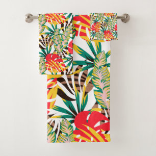 Bright Tropical Pattern Bath Towel Set