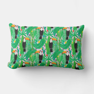 Bright tropical seamless hand drawn pattern with t lumbar cushion