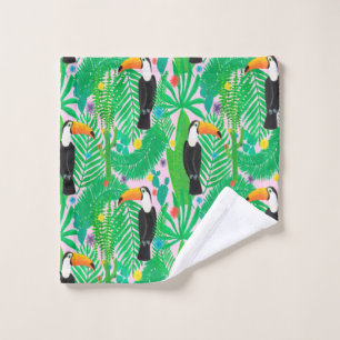Bright tropical seamless hand drawn pattern with t wash cloth