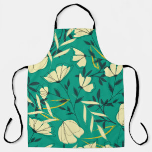 Bright tropical seamless pattern with leaves and p apron