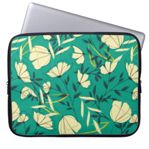 Bright tropical seamless pattern with leaves and p laptop sleeve