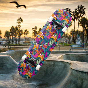 Bright Tropical Summer Skateboard