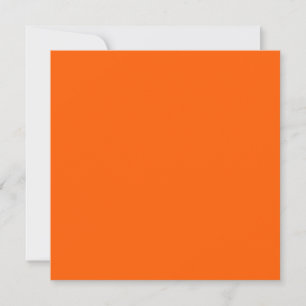 Bright True Orange Solid Color Card