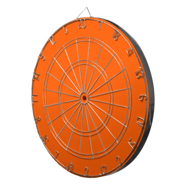 Bright True Orange Solid Colour Dartboard (Front Right)