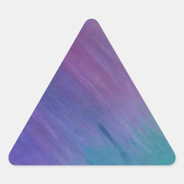 Bright Turquoise and Teal with Pink Blended Art Triangle Sticker (Front)