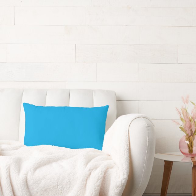 bright turquoise-blue square throw pillow (Couch)