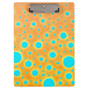 Bright Turquoise Dots over Orange Background Clipboard