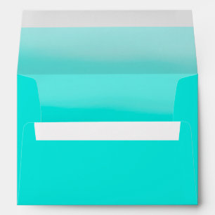 Bright Turquoise Painted Ombre Envelope