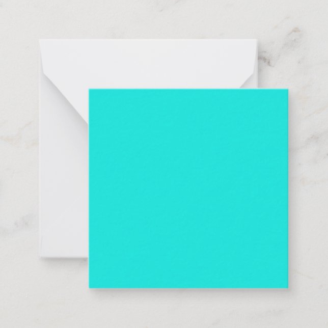 Bright Turquoise Solid Colour Card (Front)