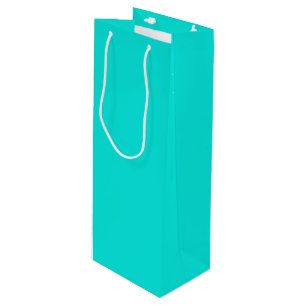 Bright Turquoise Solid Colour Wine Gift Bag