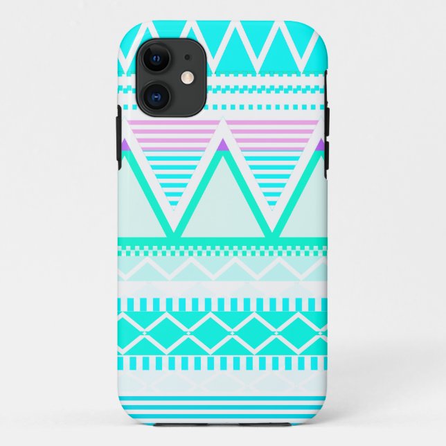 Bright Turquoise Tribal Case-Mate iPhone Case (Back)