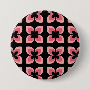 Bright Two Toned Pink Flower Pattern 7.5 Cm Round Badge