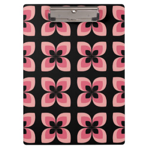 Bright Two Toned Pink Flower Pattern Clipboard