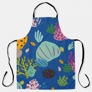 Bright underwater seamless pattern with beautiful apron