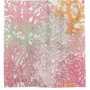 Bright underwater seamless pattern with beautiful  shower curtain