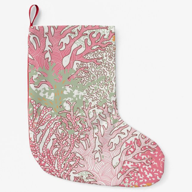 Bright underwater seamless pattern with beautiful  small christmas stocking (Front)