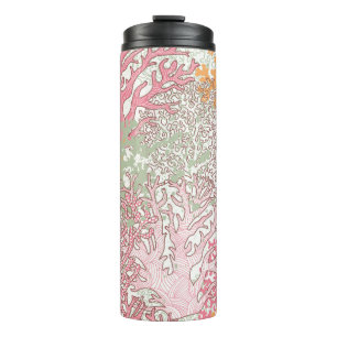 Bright underwater seamless pattern with beautiful thermal tumbler