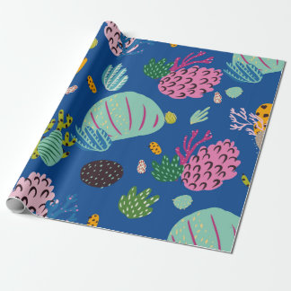 Bright underwater seamless pattern with beautiful  wrapping paper