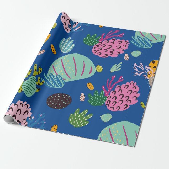 Bright underwater seamless pattern with beautiful  wrapping paper (Unrolled)