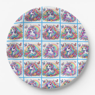 Bright Unicorn Party Plates - set 1