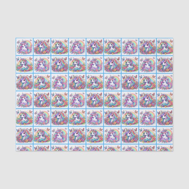 Bright Unicorn Tissue Paper (Front)