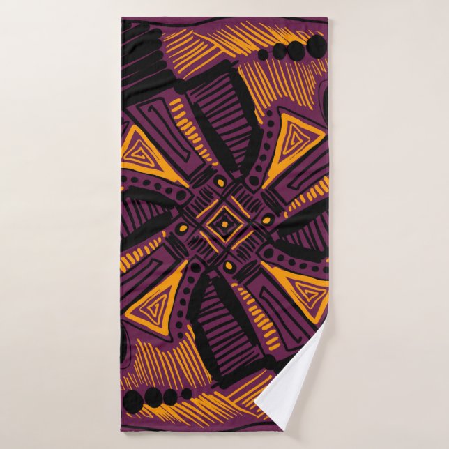 Bright universal square ornament. Lines, spots, do Bath Towel (Bath Towel)