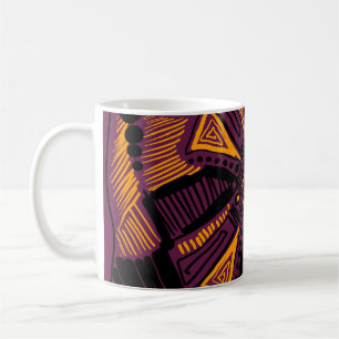 Bright universal square ornament. Lines, spots, do Coffee Mug