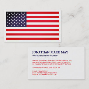 Bright USA Flag, American Business Card