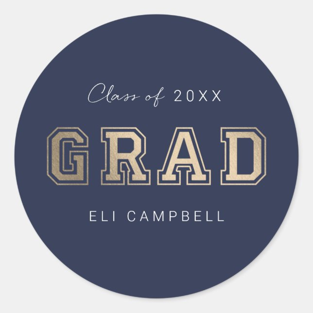 Bright Varsity Graduation Stickers Envelope Seals (Front)