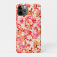 Bright vibrant watercolor flower pattern