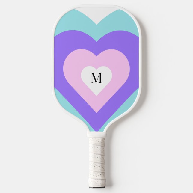 Bright Vibrant Y2k 2000s Multiple Hearts Pickleball Paddle (Front)