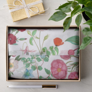 Bright Vintage Floral Collage Tissue Paper