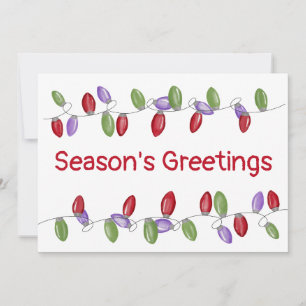 Bright Vintage Holiday Lights Holiday Card