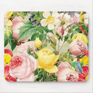 Bright Vintage Rose Floral Medley Mouse Pad