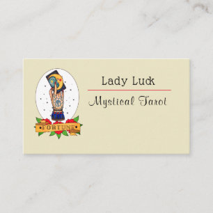Bright Vintage Tarot Tattoo Business Card