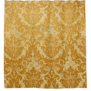 Bright vintage wallpaper shower curtain