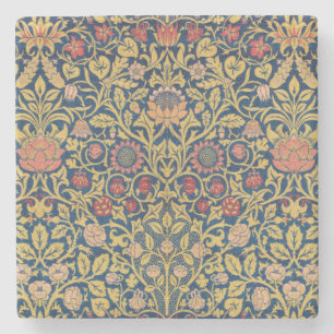 Bright Violet and Columbine (by William Morris) Stone Coaster
