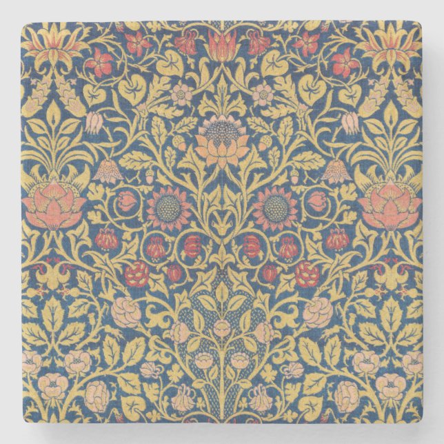 Bright Violet and Columbine (by William Morris) Stone Coaster (Front)