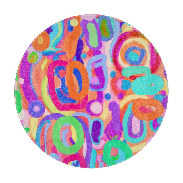 Bright Vivid Colours Pattern Cutting Board (Front)