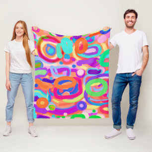 Bright Vivid Colours Pattern Fleece Blanket